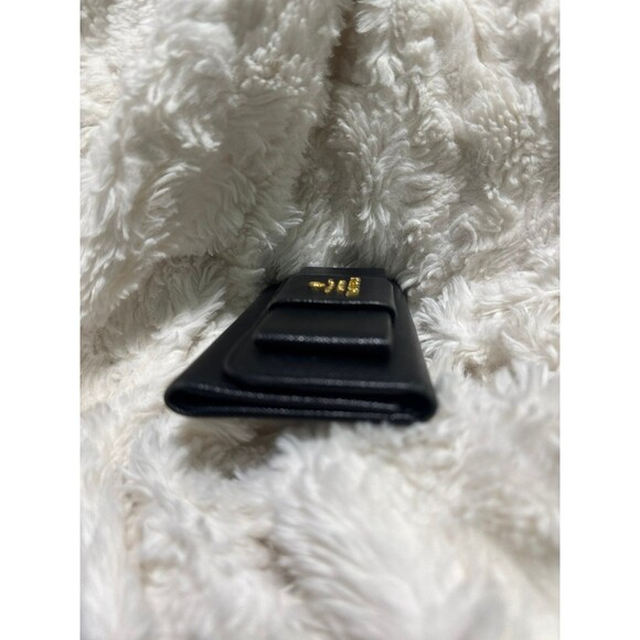 PRADA Leather Logo Wallet Small black Saffiano Compact Key Case Hooks Holder Bow - Picture 7 of 10